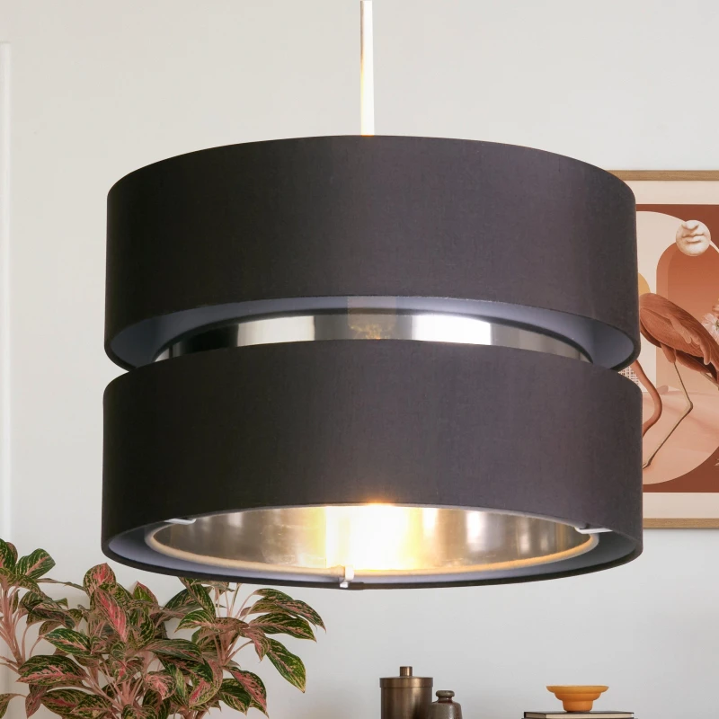 Image of Lighting Collection Grey Tc 30Cm Gap Tier Drum Silver Inner, Grey 701761