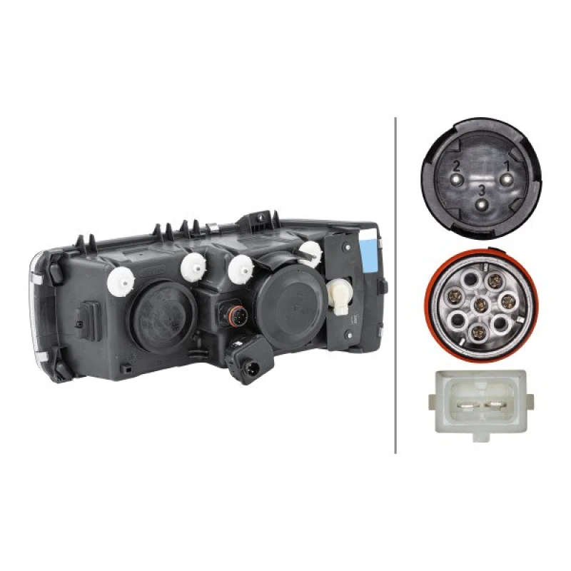 Image of HELLA 1LJ 247 046-401 Headlights H1, Right, with bulbs, Halogen Headlight (259)