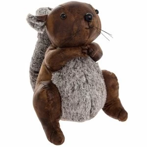 image of Squirrel Faux Leather Doorstop By Lesser & Pavey