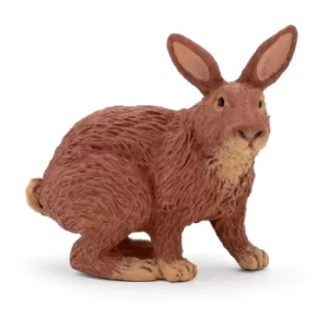 image of PAPO Farmyard Friends Brown Rabbit Toy Figure, Three Years or Above, Brown (51049)