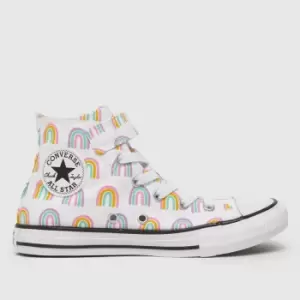 Converse White All Star Hi 1v Easy-on Girls Junior Trainers