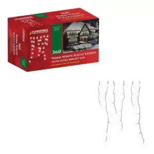 image of Christmas Workshop 8.5m 360 LED Icicle Chaser Lights - Warm White