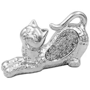 image of Silver Sparkle Cat Figurine