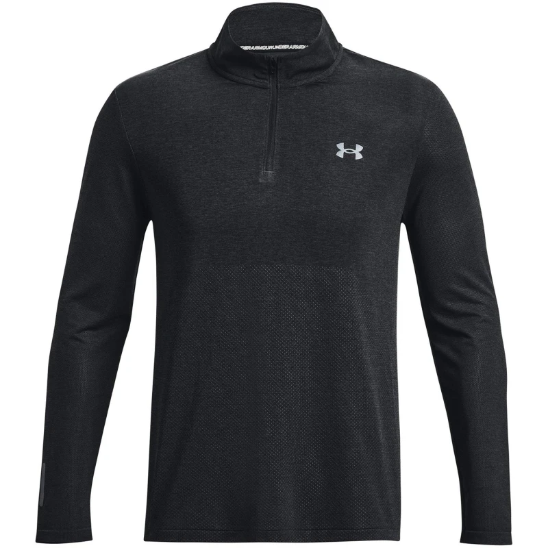Image of Under Armour Armour Ua Seamless Stride quarter Zip Running Top Mens - Black S