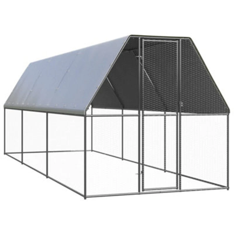 Image of VIDAXL Outdoor Chicken Cage 2x6x2 m Galvanised Steel vidaXL 8720845682545