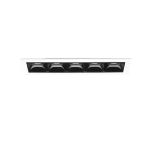 Image of Lika Rectangle 5 Light Recessed Downlight Black 146cm 4000K