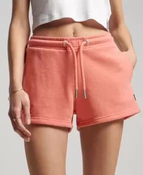 Image of Superdry Womens Organic Cotton Vintage Logo Jersey Shorts Cream / La Coral Marl - Size: 12
