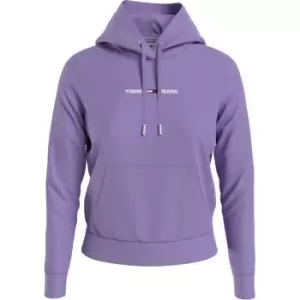 image of Tommy Jeans Linear Logo Hoodie - Purple