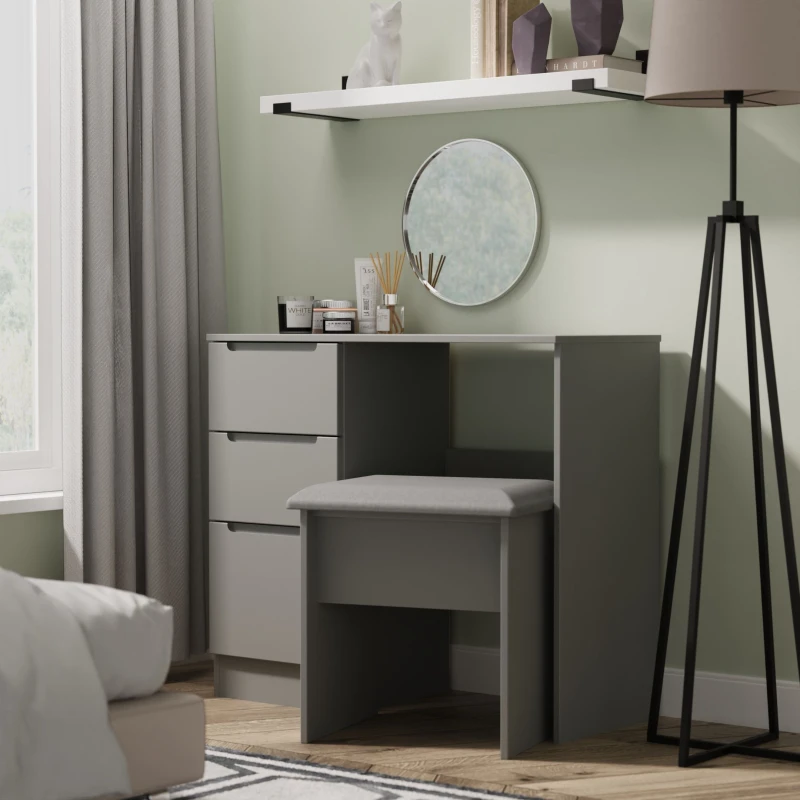 Image of Messina Dusk Grey Dressing Table Stool