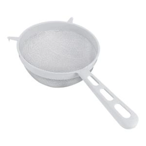 image of Metaltex Steel Mesh with Plastic Handle Strainer, 18cm, White