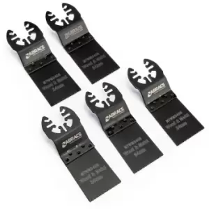 image of MTWM3405 Multi Tool Blades for Wood and Metal 34mm (Pack of 5) MTWM3405 - Abracs