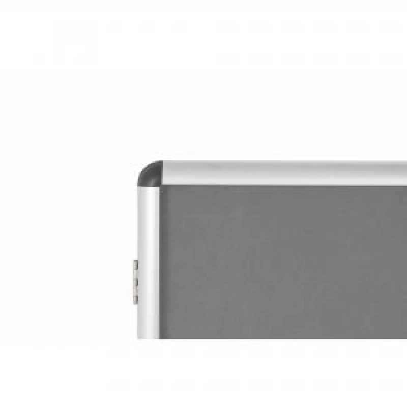 Image of Bi-Office Enclore Display Case Grey Felt Acrylic Aluminium Frame 32xA4 VT770103150