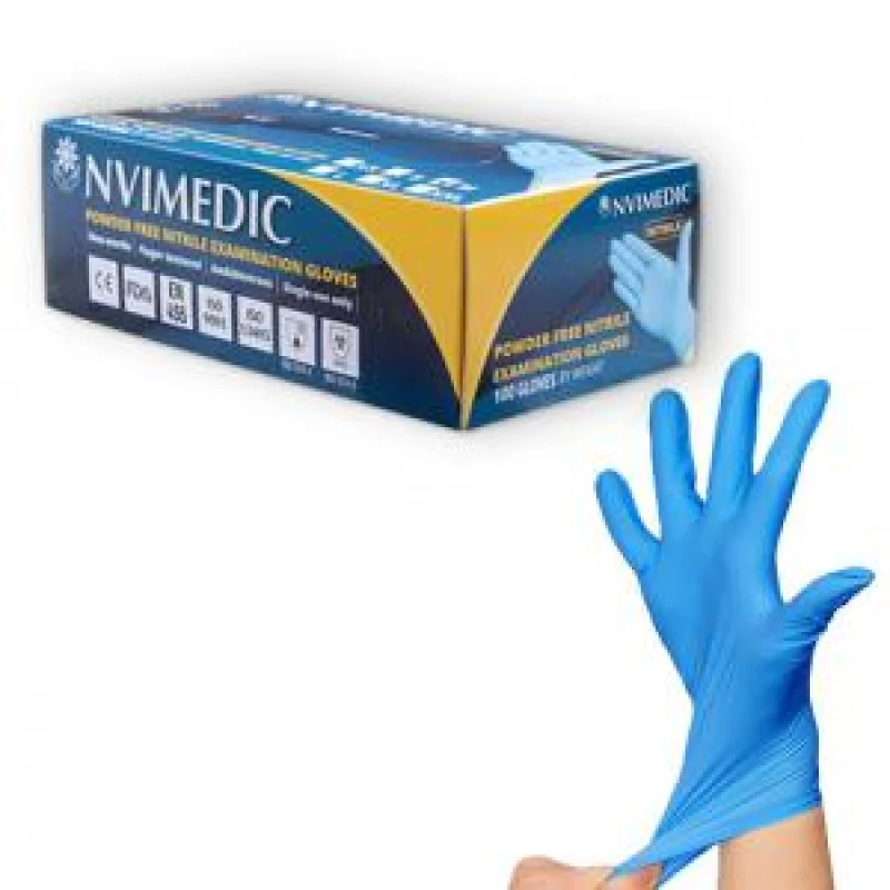 Image of ValueX Nitrile Gloves Powder Free Blue Large (Pack 100) NGN100LBU