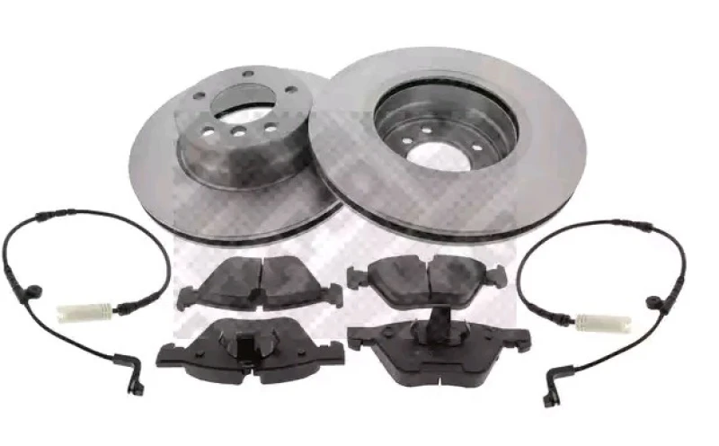 Image of MAPCO 47875 Brake disc and pads set Front Axle, Brake Disc Type: Vented, excl. wear warning contact, with anti-squeak plate Brake Set,disc brakes (34