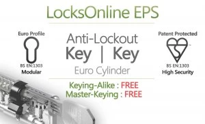 image of Locksonline EPS Key Security Euro Cylinders with Anti-Lockout