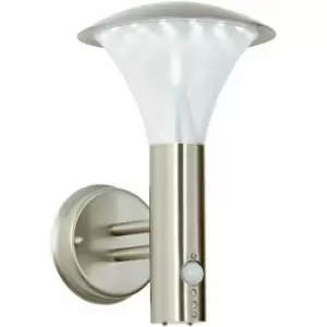 image of IP44 Outdoor LED Lamp Brushed Steel Modern Wall pir Lantern Porch Curved Light