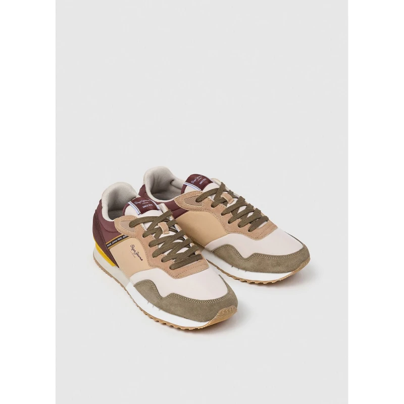 Image of Pepe Jeans London Soft Trainers beige/khaki Leather/Suede 40 (6.5)