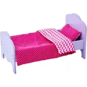 Image of Teamson Kids - Olivias Little World Little Princess Single Bed Purple Bedding SetModern Chevron TD-11929-1G - Purple