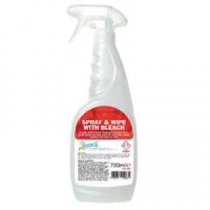 image of 2Work Spray and Wipe With Bleach 750ml 2W01066