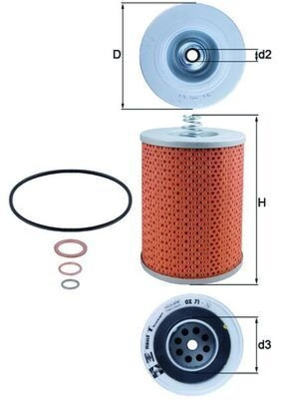 Image of Oil filter MAHLE OX 71D