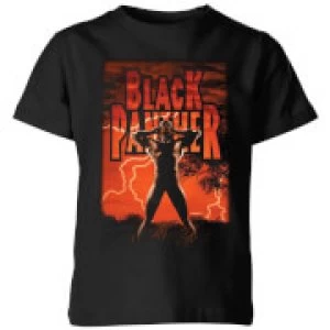 Image of Marvel Universe Wakanda Lightning Kids T-Shirt - Black - 9-10 Years