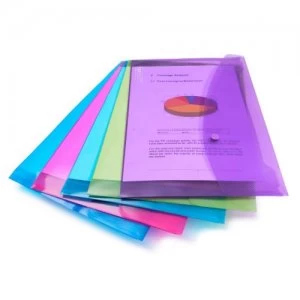 Image of Rapesco Bright Popper Wallet A5 Assorted Colours PK5