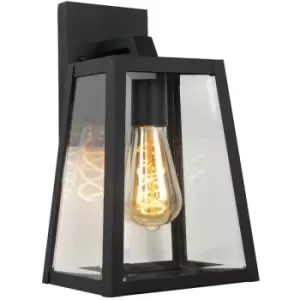 image of Lucide MATSLOT - 30.5cm Wall Lantern Light Outdoor - 1xE27 - IP23 - Black