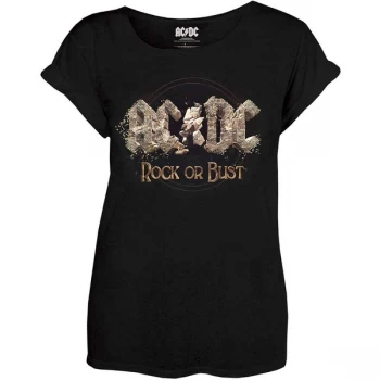 Image of AC/DC - Rock or Bust Ladies XX-Large T-Shirt - Black
