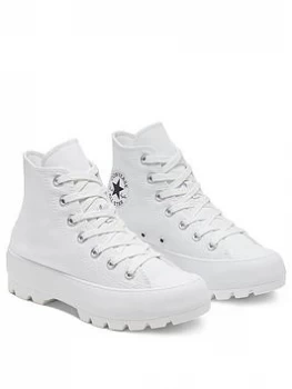 Converse Chuck Taylor All Star Lugged Hi-Tops - White , White/White, Size 7, Women