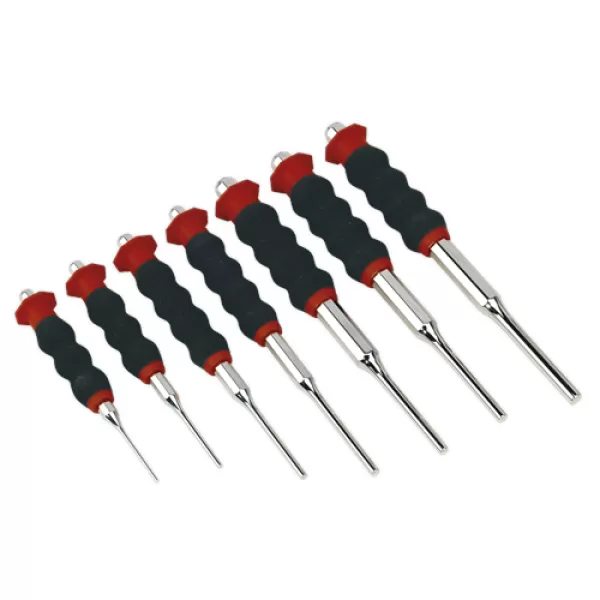 Image of Genuine SEALEY AK9131 Sheathed Parallel Pin Punch Set 7pc 2-8mm