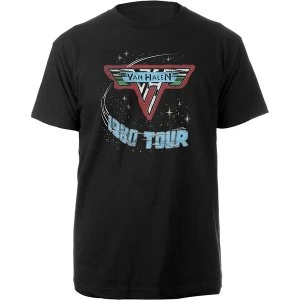 Image of Van Halen - 1980 Tour Logo Unisex Large T-Shirt - Black