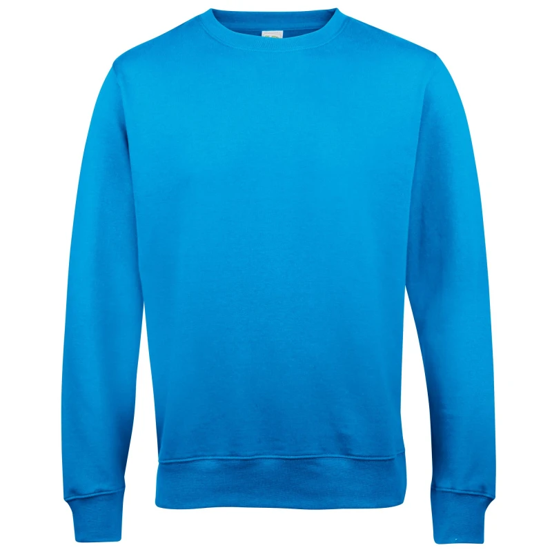 Image of AWDis AWDis Just Hoods Crew Neck Plain Sweatshirt (280 GSM) in Blue Size: X-Small Blue XS Unisex 5055805499547