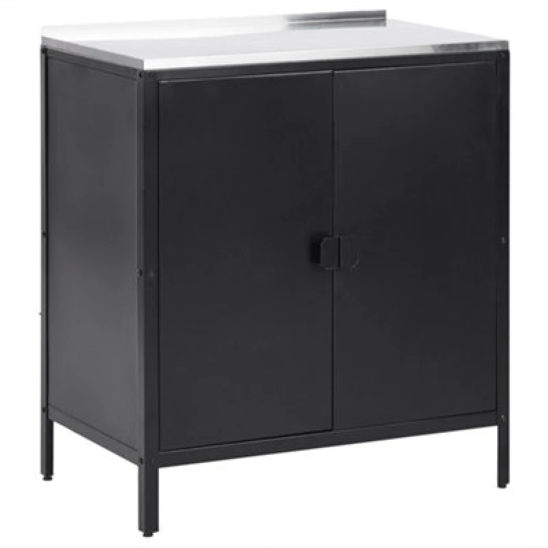 Image of Beliani Outdoor Kitchen Cabinet Vilama Metal Black