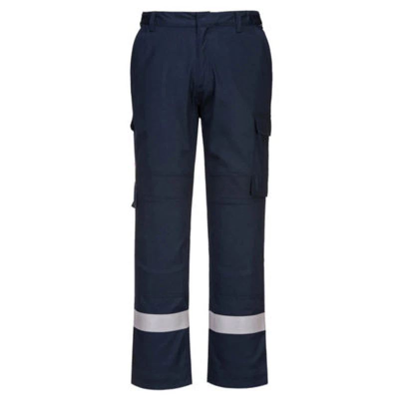 Image of BizFlame Lightweight Stretch Panelled Trousers FR401NARL Colour: Navy
