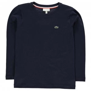 Image of Lacoste Junior Boys Basic Long Sleeve T Shirt - Navy