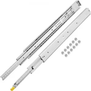 image of VEVOR Heavy Duty Drawer Slides 60" Length, Locking Drawer Slides 500lbs Load Capacity Long Full Extension Drawer Slide 1 Pair Side Mount Ball Bearing