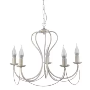 image of Candela 5 Light Multi Arm Chandelier, Ivory