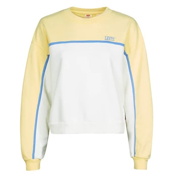 image of Levis CELESTE SWEATSHIRT Pale BANANA womens Sweatshirt in Yellow - Sizes L