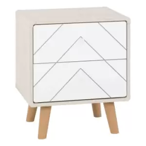 Image of Seconique Dixie 2 Drawer Bedside - Dusty Grey/White