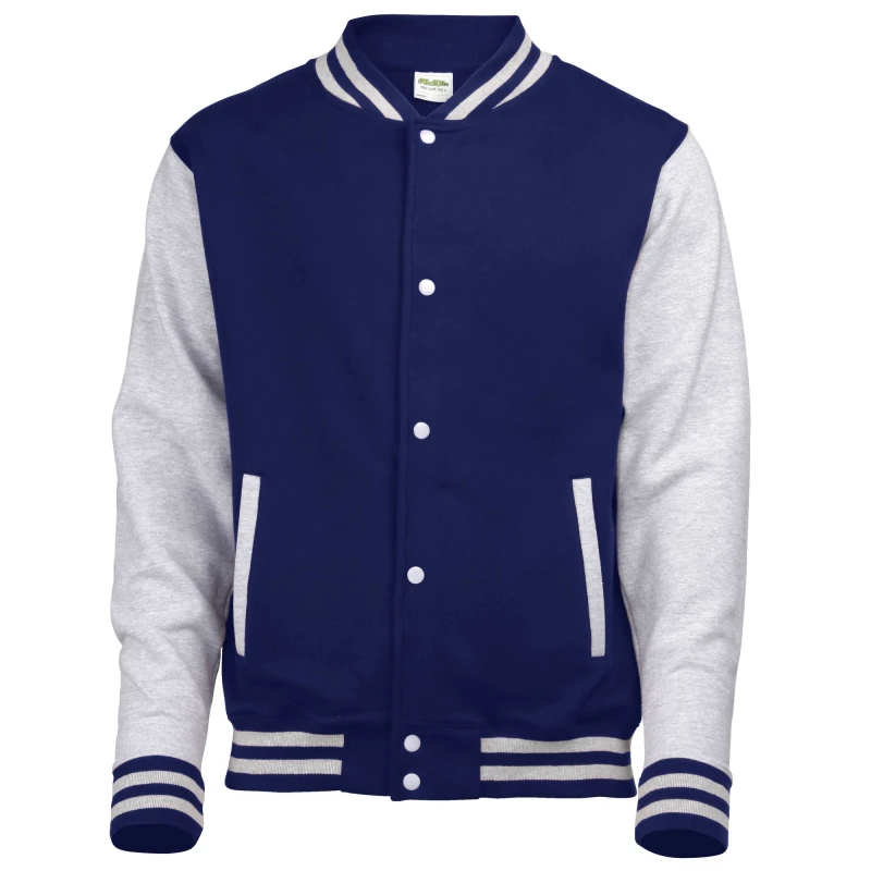 Image of AWDis Varsity Jacket in Navy Size: 12-13 Years Navy Unisex 12-13 Years