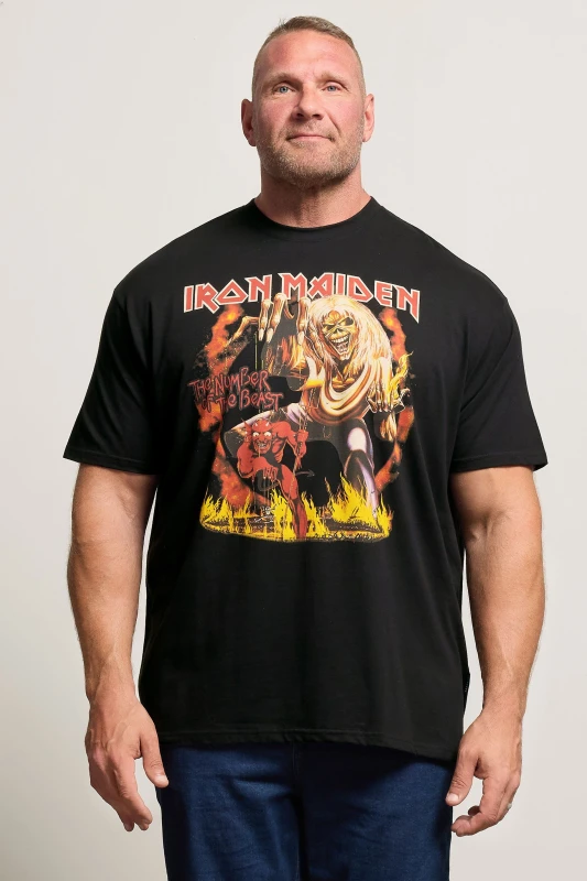 Image of BadRhino BadRhino Men Iron Maiden Graphic T-Shirt in Black Size: 3X-Large Black XXXL Male 5063589409799