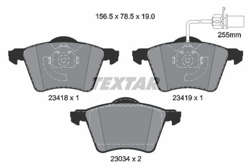 Image of Brake pad set TEXTAR 2341801
