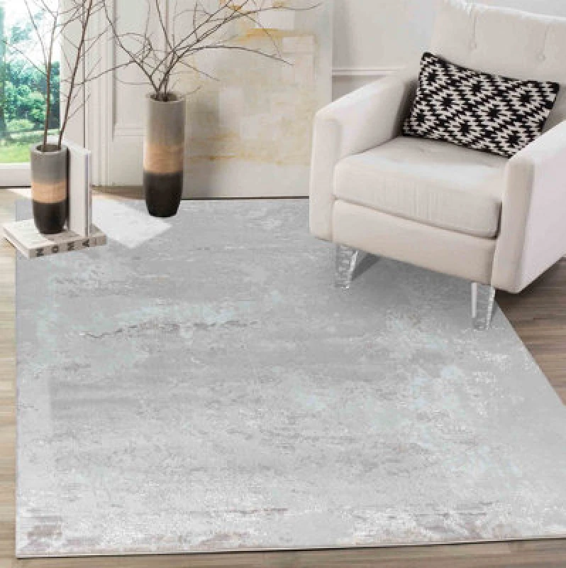 Image of Modern Abstract Sprayed Grunge Texture Area Rugs Stone 80X150 Cm