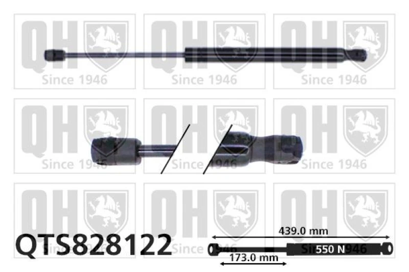 Image of QUINTON HAZELL Tailgate strut QUINTON HAZELL QTS828122