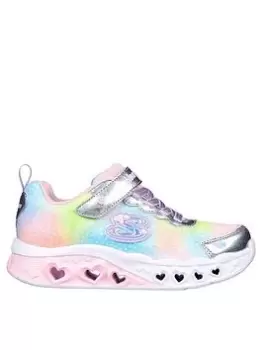 Image of Skechers Flutter Heart Lights Simply Love Trainer, Multi, Size 12 Younger