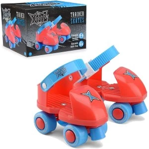 image of Xootz Beginner Trainer Skates My First 4 Wheel Quad Roller Skates for Kids Boys and Girls UK Size 5-11