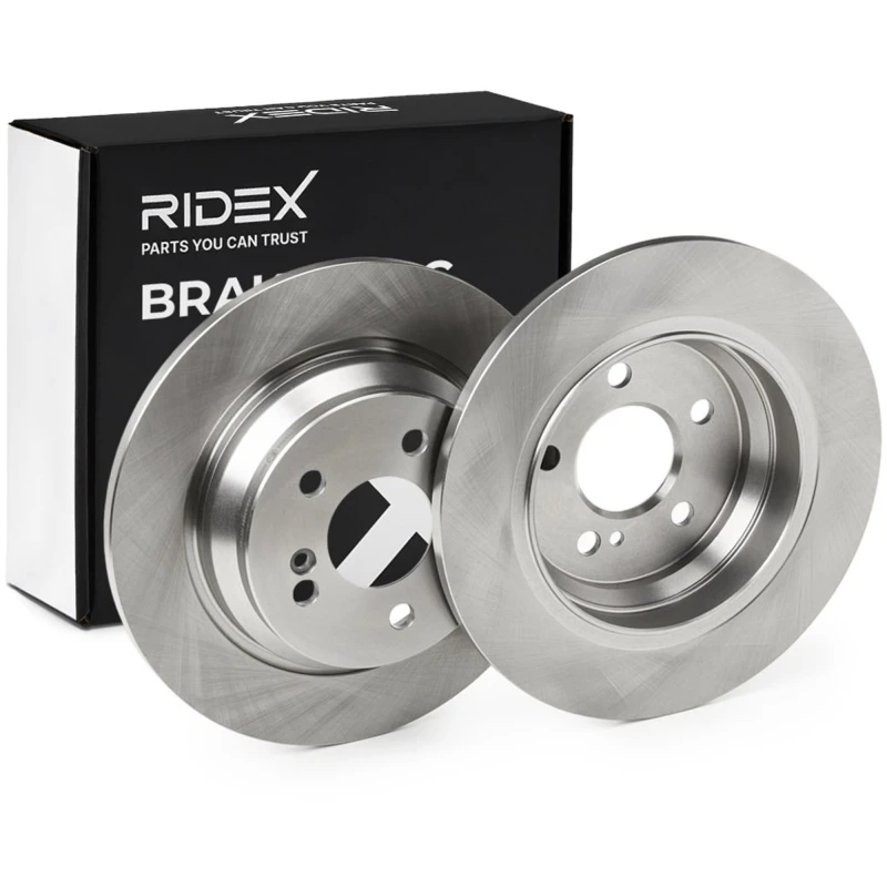 Image of RIDEX 82B0998 Brake disc Rear Axle, solid, Cast Iron, Uncoated, Untreated, without bolts/screws Cast Iron Brake Disc (82)