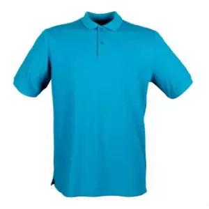 image of Henbury Mens Modern Fit Cotton Pique Polo Shirt (L) (Sapphire)