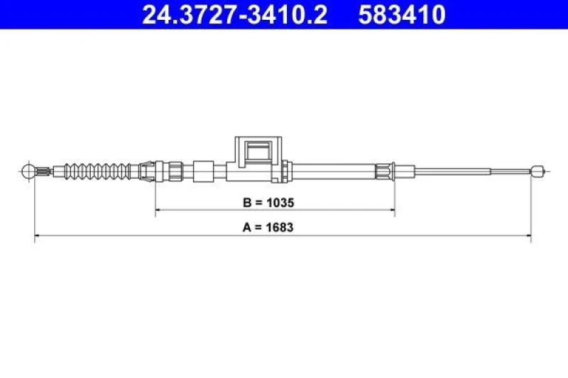 Image of Handbrake cable ATE 24.3727-3410.2
