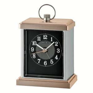 image of Seiko QHE148A Mantel Alarm Clock - Rose Gold / Silver